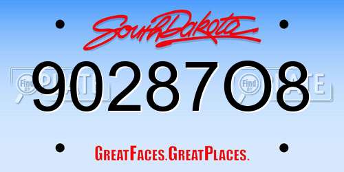 90287O8 South Dakota License Plate