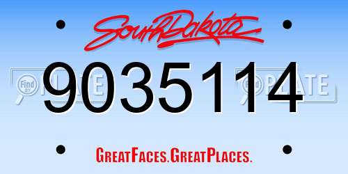 9035114 South Dakota License Plate