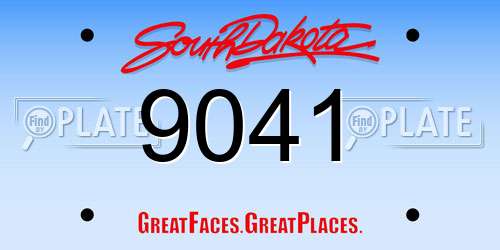 9041 South Dakota License Plate