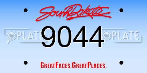 9044 South Dakota License Plate