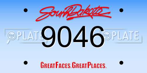 9046 South Dakota License Plate