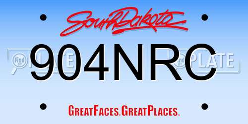 904NRC South Dakota License Plate