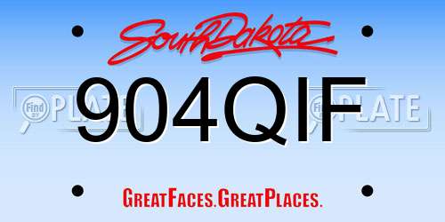 904QIF South Dakota License Plate