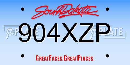 904XZP South Dakota License Plate