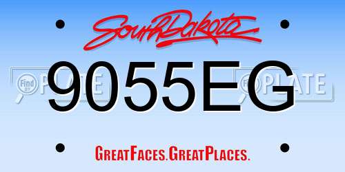 9055EG South Dakota License Plate