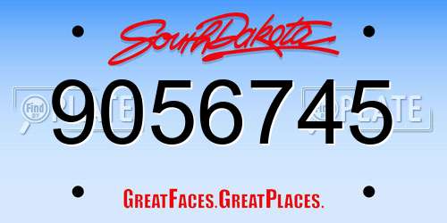 9056745 South Dakota License Plate