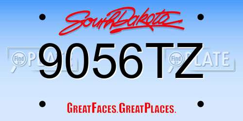 9056TZ South Dakota License Plate