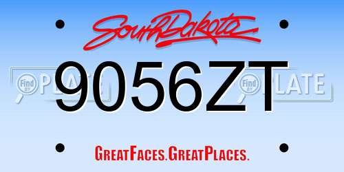 9056ZT South Dakota License Plate
