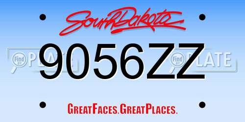 9056ZZ South Dakota License Plate
