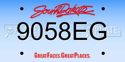 9058EG South Dakota License Plate