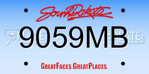 9059MB South Dakota License Plate