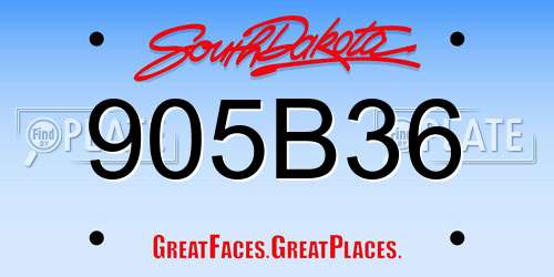 905B36 South Dakota License Plate