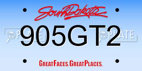 905GT2 South Dakota License Plate