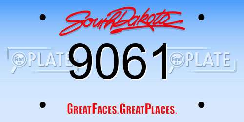 9061 South Dakota License Plate
