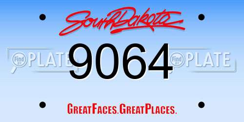 9064 South Dakota License Plate