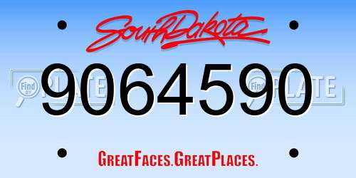 9064590 South Dakota License Plate