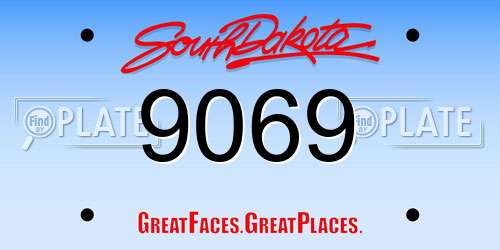 9069 South Dakota License Plate