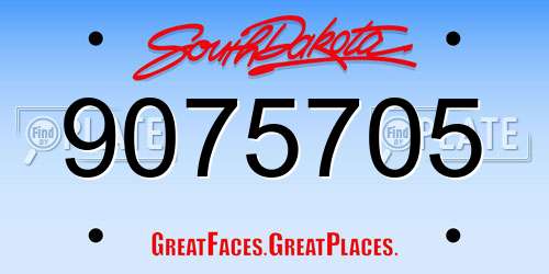 9075705 South Dakota License Plate