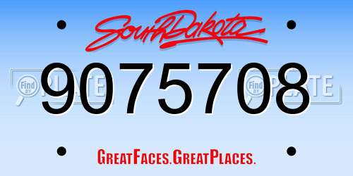 9075708 South Dakota License Plate