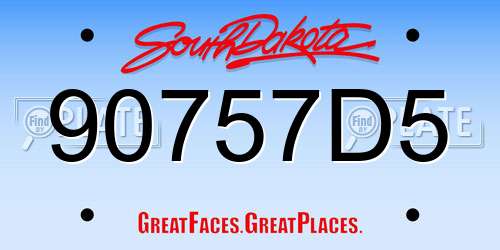 90757D5 South Dakota License Plate