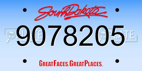 9078205 South Dakota License Plate
