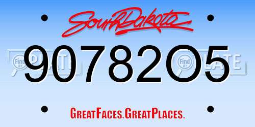 90782O5 South Dakota License Plate