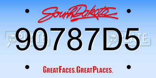 90787D5 South Dakota License Plate