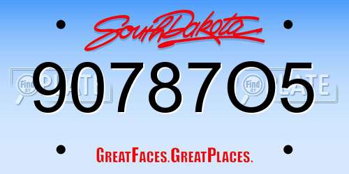90787O5 South Dakota License Plate