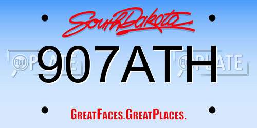 907ATH South Dakota License Plate