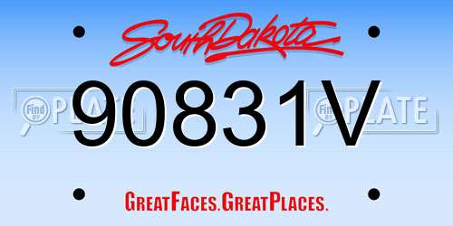 90831V South Dakota License Plate