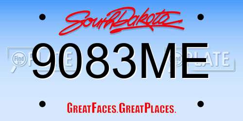 9083ME South Dakota License Plate