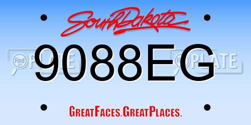 9088EG South Dakota License Plate
