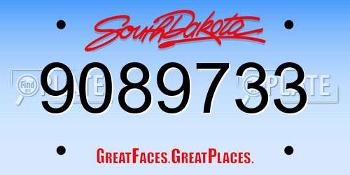 9089733 South Dakota License Plate
