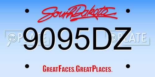 9095DZ South Dakota License Plate