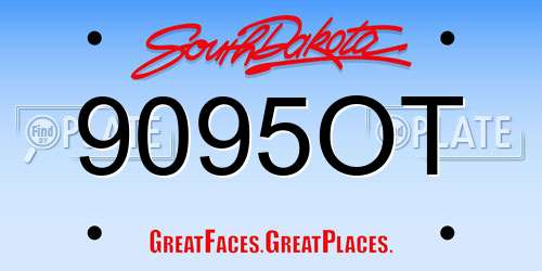 9095OT South Dakota License Plate