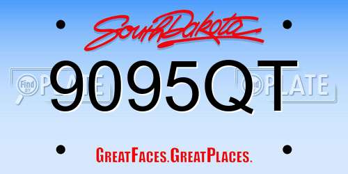 9095QT South Dakota License Plate