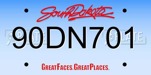 90DN701 South Dakota License Plate