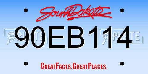90EB114 South Dakota License Plate