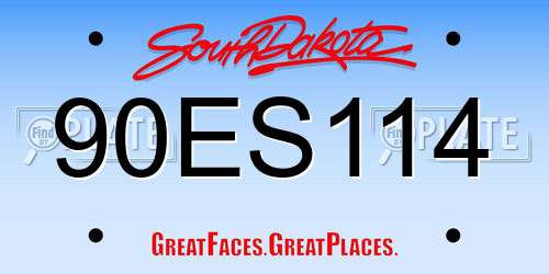 90ES114 South Dakota License Plate