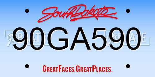 90GA590 South Dakota License Plate