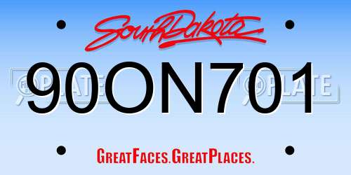 90ON701 South Dakota License Plate
