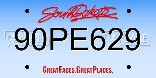 90PE629 South Dakota License Plate