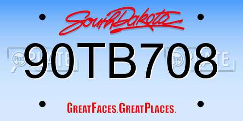 90TB708 South Dakota License Plate