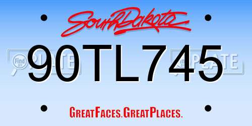 90TL745 South Dakota License Plate