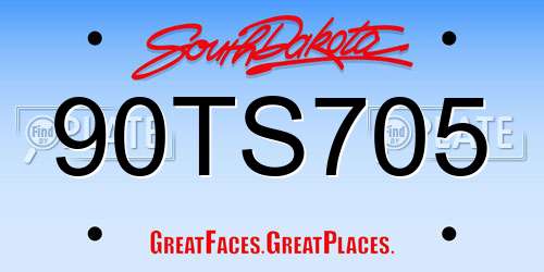 90TS705 South Dakota License Plate