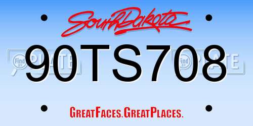 90TS708 South Dakota License Plate