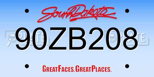 90ZB208 South Dakota License Plate