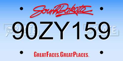 90ZY159 South Dakota License Plate