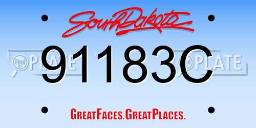 91183C South Dakota License Plate