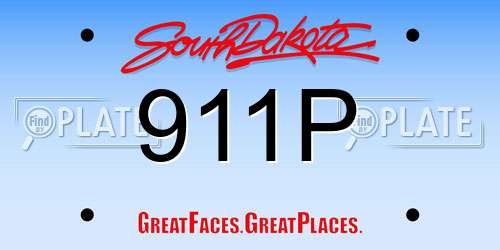911P South Dakota License Plate
